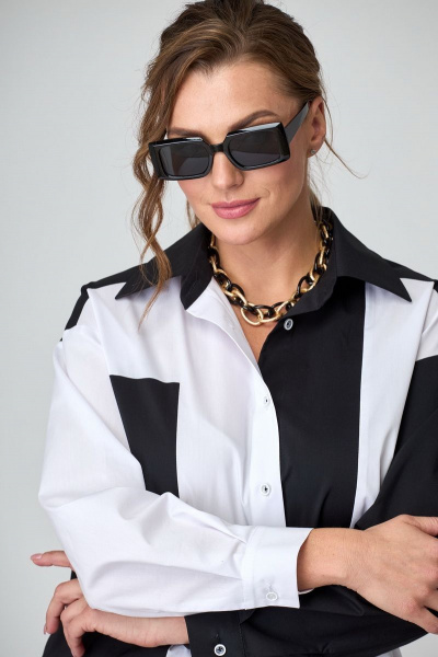 Многоцветная демисезонная рубашка из смесового хлопка ALEZA 1097 - фото 3