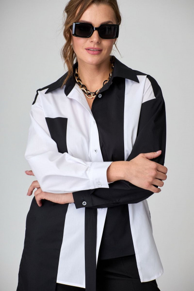 Многоцветная демисезонная рубашка из смесового хлопка ALEZA 1097 - фото 2