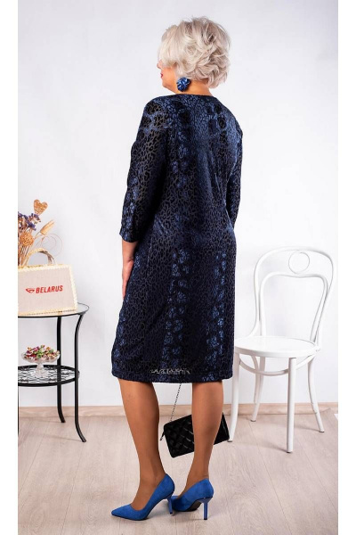 Платье из бархата с вытравкой и рукавами три четверти Camelia 20139 9 - фото 4