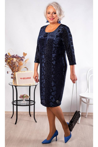 Платье из бархата с вытравкой и рукавами три четверти Camelia 20139 9 - фото 2