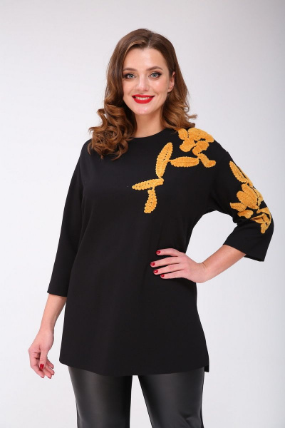 Джемпер Jurimex 2805 черный-горчица - фото 1