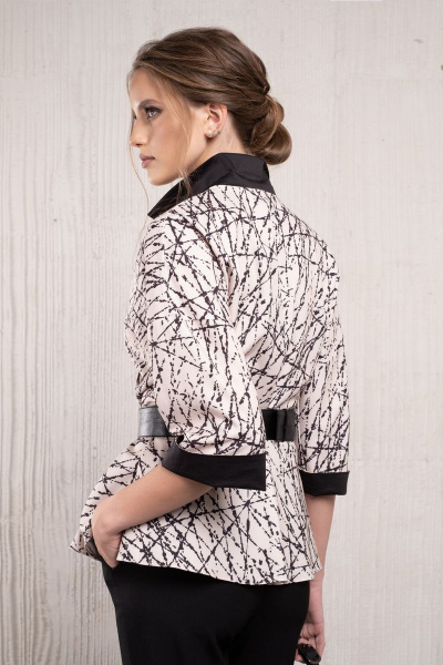 Блуза с баской из вискозы и трикотажа с коротким рукавом Avanti С-121-3 - фото 4