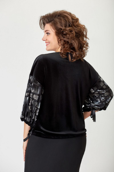 Блуза DaLi 5301 черная_серебро - фото 2