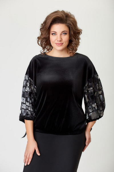 Блуза DaLi 5301 черная_серебро - фото 1