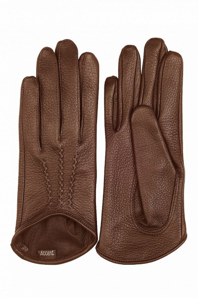 Перчатки из натуральной кожи и трикотажа на каждый день ACCENT 873 коньяк - фото 1