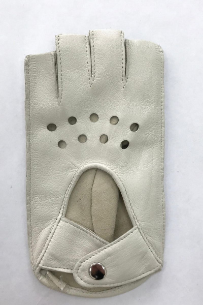 Перчатки кожаные белые на демисезон ACCENT 250р молочный - фото 1