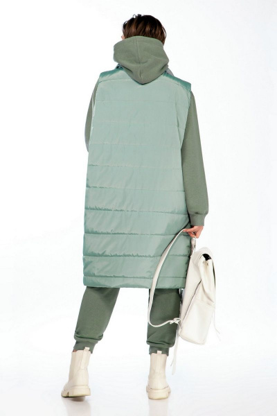 Платный жилет из плащевой ткани с диагональными карманами INVITE 5012 снежная_мята - фото 3