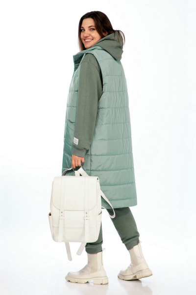 Платный жилет из плащевой ткани с диагональными карманами INVITE 5012 снежная_мята - фото 2