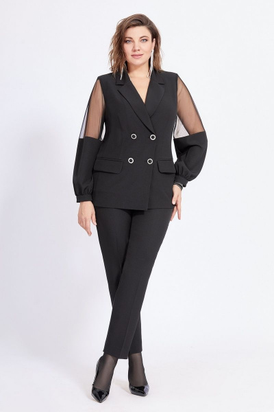 Брюки, жакет Милора-стиль 1045 чёрный - фото 1