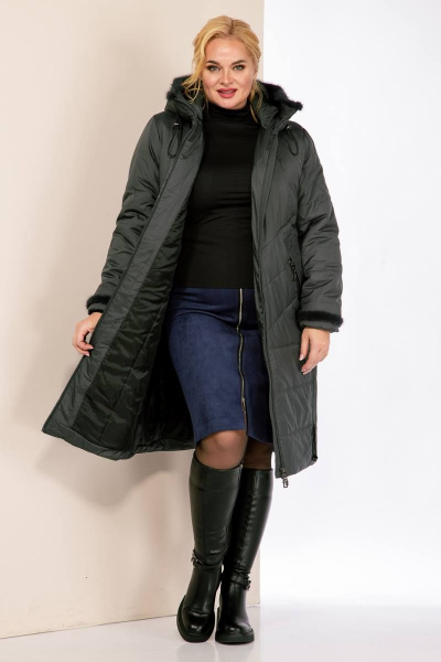 Пальто Shetti 2091 зеленый - фото 5