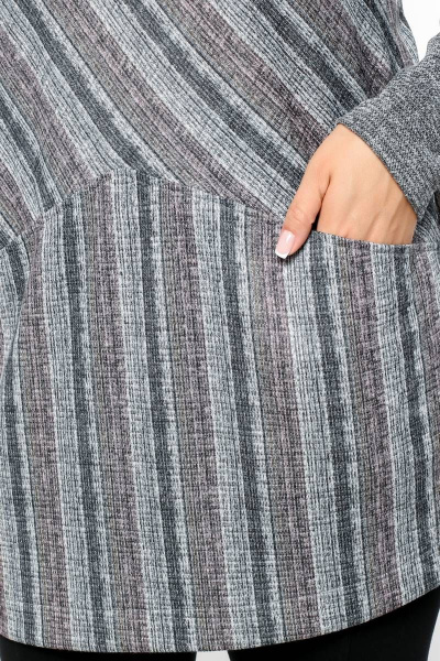 Туника La rouge 9065 сиреневый-(полоска) - фото 4