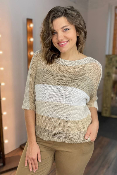 Джемпер Rumoda 2102 бежевый - фото 12