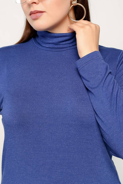 Водолазка с воротником-стойкой из мягкой вискозы и трикотажа La rouge 3892 синий - фото 5