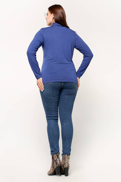 Водолазка с воротником-стойкой из мягкой вискозы и трикотажа La rouge 3892 синий - фото 4