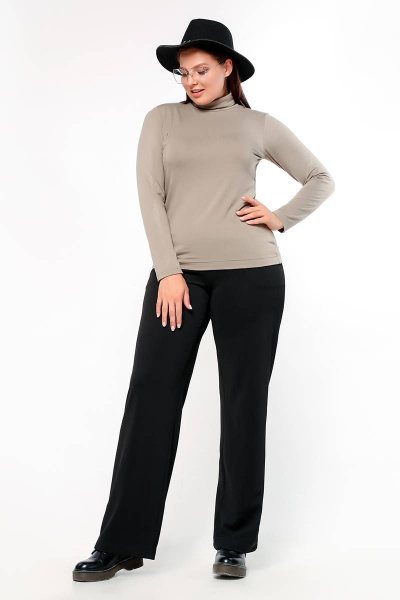 Водолазка полуприлегающего силуэта из трикотажа с воротом La rouge 3892 оливково-серый - фото 5