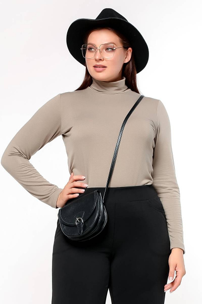 Водолазка полуприлегающего силуэта из трикотажа с воротом La rouge 3892 оливково-серый - фото 1