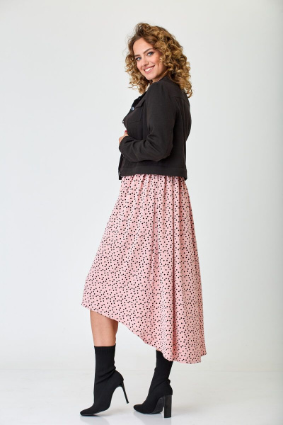 Джинсовый жакет прямого силуэта с карманами и металлическими пуговицами Anelli 717 джинс_лакрица - фото 5