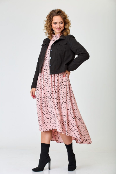 Джинсовый жакет прямого силуэта с карманами и металлическими пуговицами Anelli 717 джинс_лакрица - фото 2