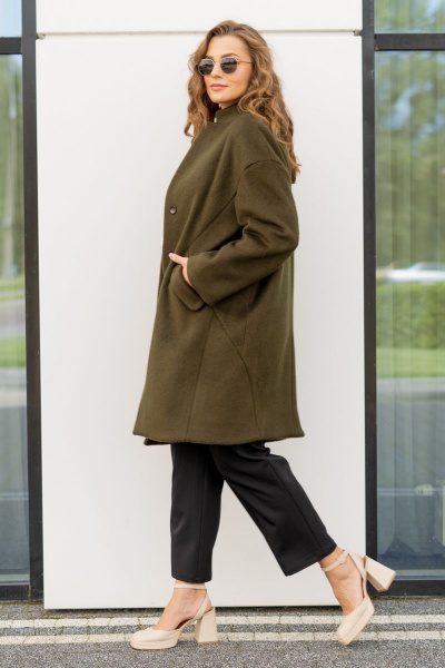Пальто Andina 1002 хаки - фото 4