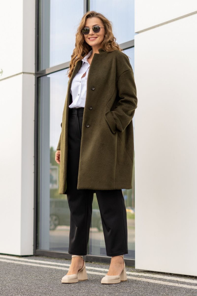 Пальто Andina 1002 хаки - фото 1