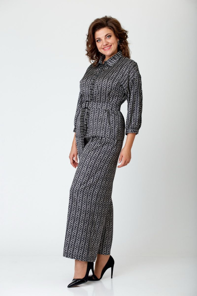 Элегантный костюм из ткани с печатным рисунком и палаццо Орхидея 1213 - фото 3