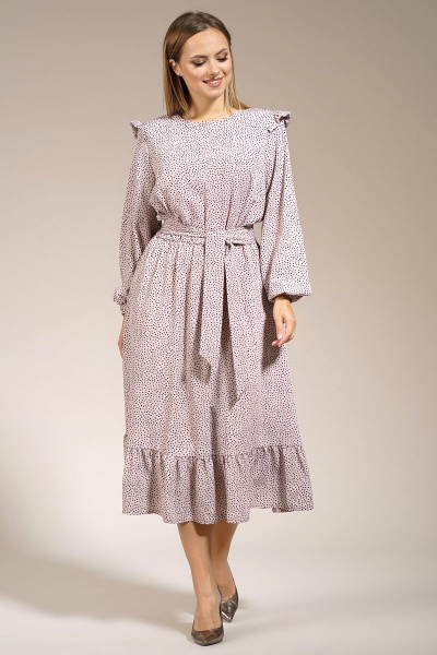 Демисезонное розовое платье из текстиля для повседневных Медея и К 2172 пудра - фото 4