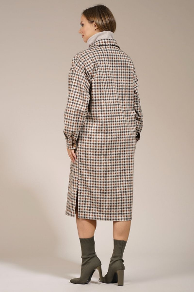 Бежевый оверсайз кардиган из текстиля Медея и К 2173 - фото 7