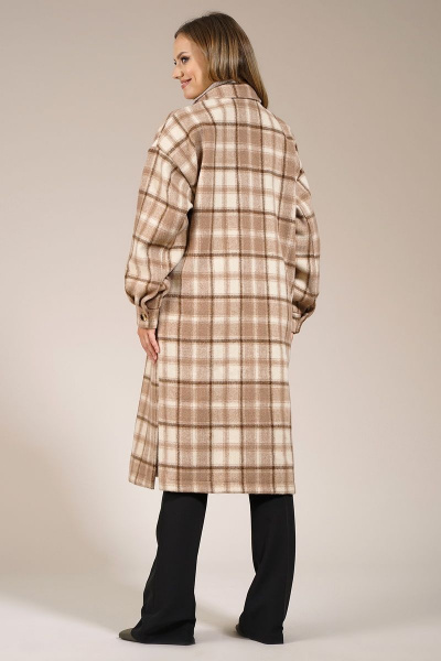 Бежевый оверсайз кардиган из текстиля Медея и К 2178 - фото 7