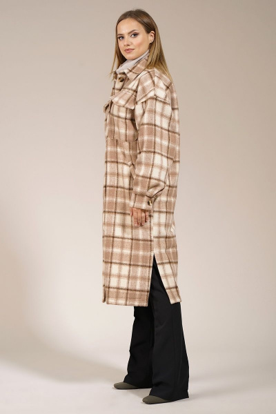 Бежевый оверсайз кардиган из текстиля Медея и К 2178 - фото 5