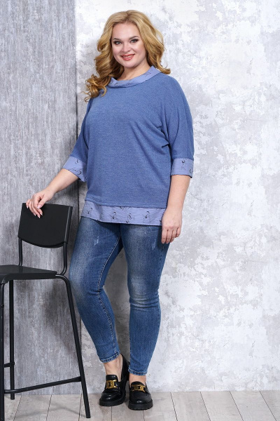 Джемпер на каждый день из трикотажа с рукавом 3/4 Медея и К 2180 - фото 6