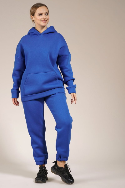 Брюки и джемпер оверсайз из трикотажа на флисе Медея и К 2182 лазурный - фото 6