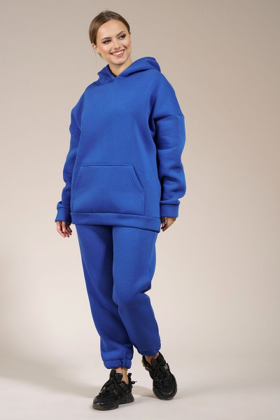 Брюки и джемпер оверсайз из трикотажа на флисе Медея и К 2182 лазурный - фото 1
