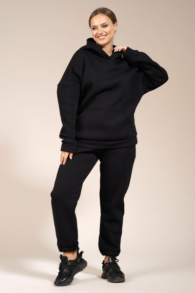 Брюки и джемпер оверсайз из трикотажа на флисе Медея и К 2182 черный - фото 7