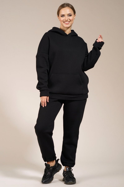 Брюки и джемпер оверсайз из трикотажа на флисе Медея и К 2182 черный - фото 6