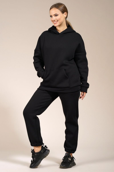 Брюки и джемпер оверсайз из трикотажа на флисе Медея и К 2182 черный - фото 5