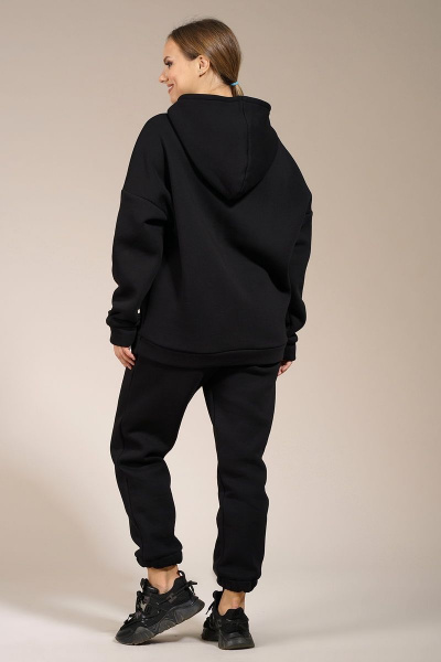 Брюки и джемпер оверсайз из трикотажа на флисе Медея и К 2182 черный - фото 2