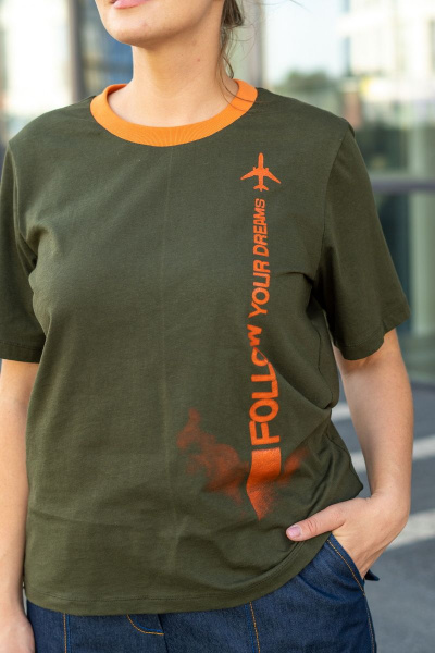 Блуза Andina 412 хаки-оранж - фото 8