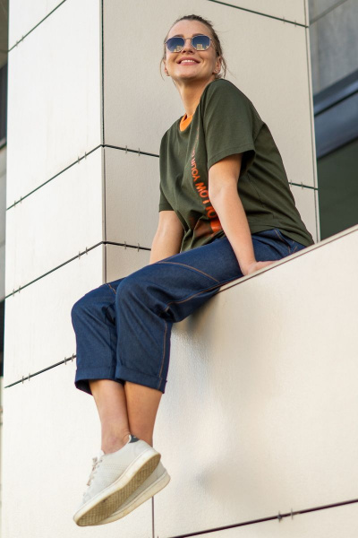 Блуза Andina 412 хаки-оранж - фото 7