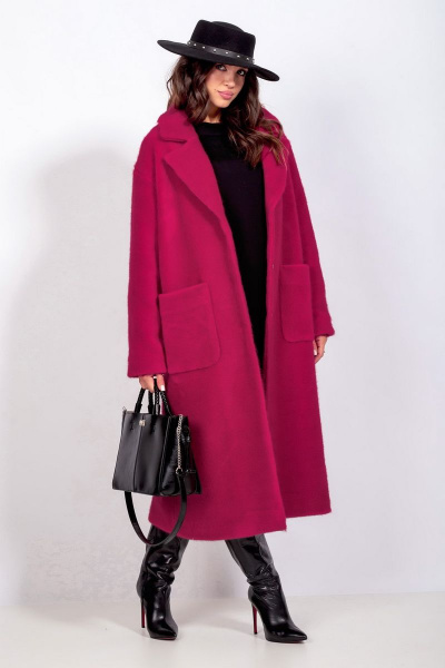 Пальто Mislana 854 малина - фото 5