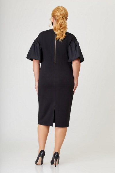 Платье из трикотажа с объемными рукавами и карманом Svetlana-Style 1856 черный - фото 2