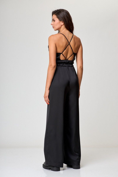 классические брюки с высокой посадкой и защипами из вискозы Anelli 1288.2 лакрица - фото 3