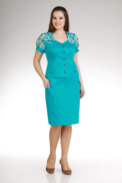 Жакет и юбка из экомеха в стиле ретро Eva Lux 1425 - фото 1