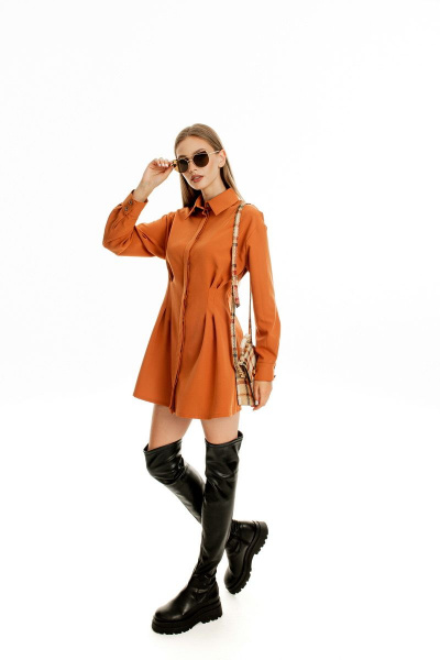 Платье AURA otd 3096 кэмел - фото 1