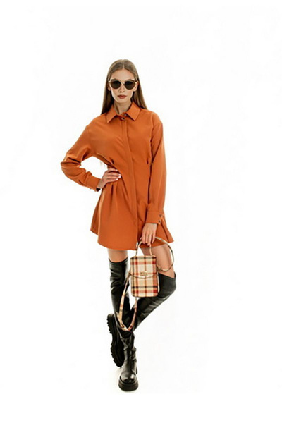 Платье AURA otd 3096 кэмел - фото 3