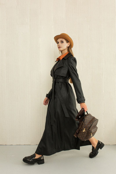 Пальто прямого силуэта из пальтовой ткани на утеплителе AURA otd 7022 черный - фото 1