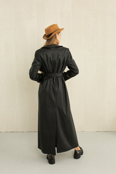 Пальто прямого силуэта из пальтовой ткани на утеплителе AURA otd 7022 черный - фото 3