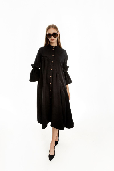Классическое демисезонное платье в стиле casual AURA otd 3139 черный - фото 6