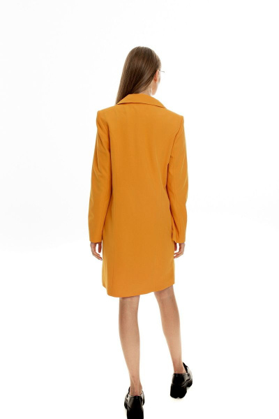 Деловое и повседневное платье с хлопком для комфортного стиля AURA otd 3095 горчица - фото 2