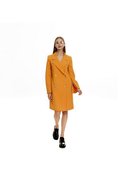 Деловое и повседневное платье с хлопком для комфортного стиля AURA otd 3095 горчица - фото 5