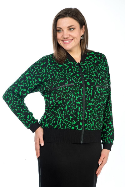 Жакет, юбка Lady Style Classic 2472/1 черный_с_зеленым - фото 4